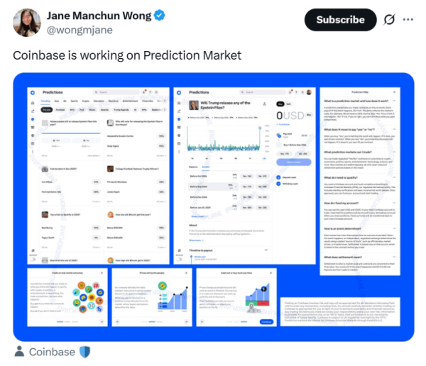 Coinbase открывает собственную платформу для прогнозирования Coinbase открывает собственную платформу для прогнозирования